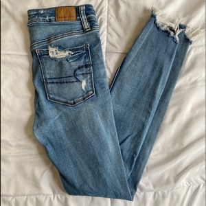 AE high waisted ripped jeans